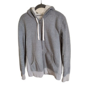 Sonoma Heathered Gray Fleece Zip-Up Hoodie Sz M